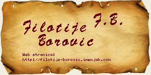 Filotije Borović vizit kartica